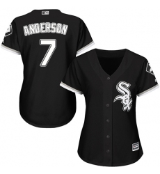 Women's Majestic Chicago White Sox #7 Tim Anderson Replica Black Alternate Home Cool Base MLB Jersey