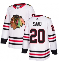 Women's Adidas Chicago Blackhawks #20 Brandon Saad Authentic White Away NHL Jersey