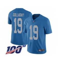 Men's Detroit Lions #19 Kenny Golladay Blue Alternate Vapor Untouchable Limited Player 100th Season Football Jersey