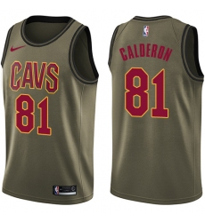 Men's Nike Cleveland Cavaliers #81 Jose Calderon Swingman Green Salute to Service NBA Jersey