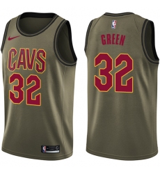 Youth Nike Cleveland Cavaliers #32 Jeff Green Swingman Green Salute to Service NBA Jersey