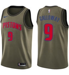 Youth Nike Detroit Pistons #9 Langston Galloway Swingman Green Salute to Service NBA Jersey