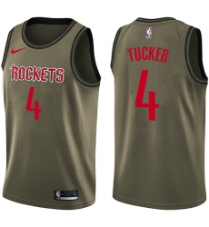 Youth Nike Houston Rockets #4 PJ Tucker Swingman Green Salute to Service NBA Jersey