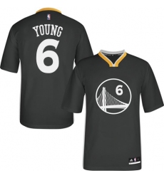 Men's Adidas Golden State Warriors #6 Nick Young Authentic Black Alternate NBA Jersey