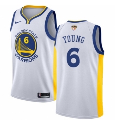 Men's Nike Golden State Warriors #6 Nick Young Swingman White Home 2018 NBA Finals Bound NBA Jersey - Association Edition