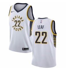 Men's Nike Indiana Pacers #22 T. J. Leaf Authentic White NBA Jersey - Association Edition