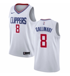 Men's Nike Los Angeles Clippers #8 Danilo Gallinari Authentic White NBA Jersey - Association Edition