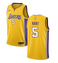 Men's Nike Los Angeles Lakers #5 Josh Hart Swingman Gold Home NBA Jersey - Icon Edition