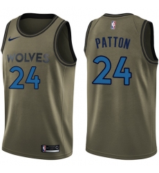 Youth Nike Minnesota Timberwolves #24 Justin Patton Swingman Green Salute to Service NBA Jersey