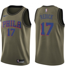 Youth Nike Philadelphia 76ers #17 JJ Redick Swingman Green Salute to Service NBA Jersey