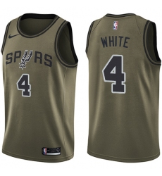 Men's Nike San Antonio Spurs #4 Derrick White Swingman Green Salute to Service NBA Jersey