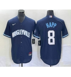 Men's Nike Chicago Cubs #8 Ian Happ Navy City Connect Cool Base Stitched Baseball Jersey