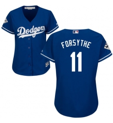 Women's Majestic Los Angeles Dodgers #11 Logan Forsythe Replica Royal Blue Alternate 2017 World Series Bound Cool Base MLB Jersey