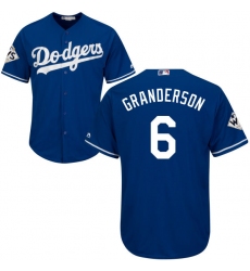 Men's Majestic Los Angeles Dodgers #6 Curtis Granderson Replica Royal Blue Alternate 2017 World Series Bound Cool Base MLB Jersey