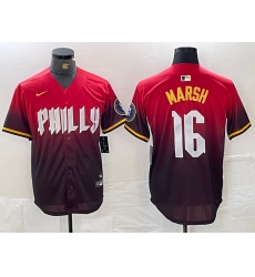 Men's Philadelphia Phillies #16 Brandon Marsh Red 2024 City Cool Base Jersey