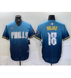 Men's Philadelphia Phillies #18 Johan Rojas Blue 2024 City Connect Limited Stitched Jersey