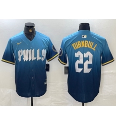 Men's Philadelphia Phillies #22 Spencer Turnbull Blue 2024 City Cool Base Jersey