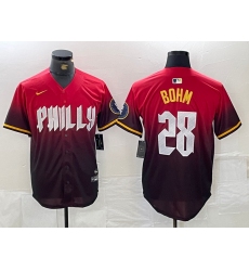 Men's Philadelphia Phillies #28 Alec Bohm Red 2024 City Cool Base Jersey