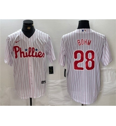 Men's Philadelphia Phillies #28 Alec Bohm White Cool Base Stitched Jersey