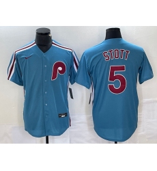 Men's Philadelphia Phillies #5 Bryson Stott Blue Cool Base Stitched Jersey