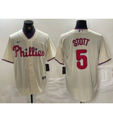 Men's Philadelphia Phillies #5 Bryson Stott Cream Cool Base Jersey