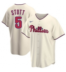 Men's Philadelphia Phillies #5 Bryson Stott Cream Cool Base Stitched Baseball Jersey