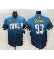 Men's Philadelphia Phillies #93 Jason Elwell Blue 2024 City Connect Limited Stitched Jersey