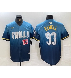 Men's Philadelphia Phillies #93 Jason Elwell Blue 2024 City Connect Limited Stitched Jerseys