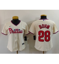 Women's Philadelphia Phillies #28 Alec Bohm Cream Cool Base Jersey