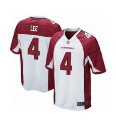 Men's Arizona Cardinals #4 Andy Lee Game White Football Jersey