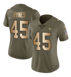 Women's Nike Arizona Cardinals #45 Josh Bynes Limited Olive/Gold 2017 Salute to Service NFL Jersey