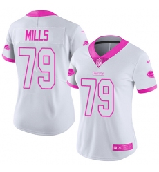 Women's Nike Buffalo Bills #79 Jordan Mills Limited White/Pink Rush Fashion NFL Jersey
