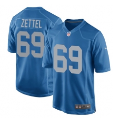 Men's Nike Detroit Lions #69 Anthony Zettel Game Blue Alternate NFL Jersey