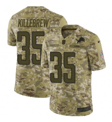 Men's Nike Detroit Lions #35 Miles Killebrew Limited Camo 2018 Salute to Service NFL Jersey