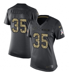 Women's Nike Detroit Lions #35 Miles Killebrew Limited Black 2016 Salute to Service NFL Jersey