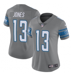 Women's Nike Detroit Lions #13 T.J. Jones Limited Steel Rush Vapor Untouchable NFL Jersey