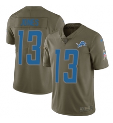 Youth Nike Detroit Lions #13 T.J. Jones Limited Olive 2017 Salute to Service NFL Jersey