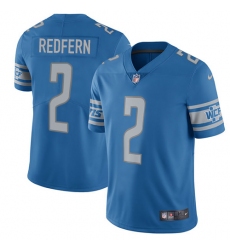 Youth Nike Detroit Lions #2 Kasey Redfern Blue Team Color Vapor Untouchable Limited Player NFL Jersey
