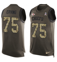 Men's Nike Kansas City Chiefs #75 Cameron Erving Limited Green Salute to Service Tank Top NFL Jersey