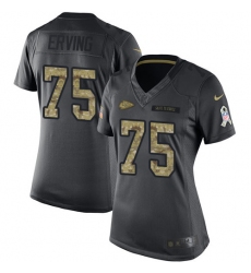 Women's Nike Kansas City Chiefs #75 Cameron Erving Limited Black 2016 Salute to Service NFL Jersey