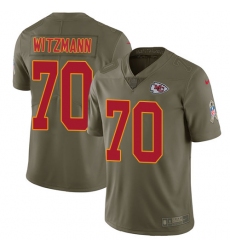 Youth Nike Kansas City Chiefs #70 Bryan Witzmann Limited Olive 2017 Salute to Service NFL Jersey