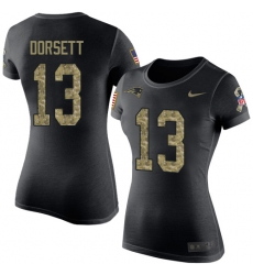 Women's Nike New England Patriots #13 Phillip Dorsett Black Camo Salute to Service T-Shirt