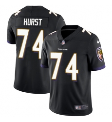 Youth Nike Baltimore Ravens #74 James Hurst Black Alternate Vapor Untouchable Limited Player NFL Jersey