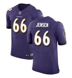 Men's Nike Baltimore Ravens #66 Ryan Jensen Elite Purple Team Color NFL Jersey