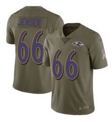 Men's Nike Baltimore Ravens #66 Ryan Jensen Limited Olive 2017 Salute to Service NFL Jersey