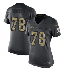 Women's Nike Baltimore Ravens #78 Austin Howard Limited Black 2016 Salute to Service NFL Jersey