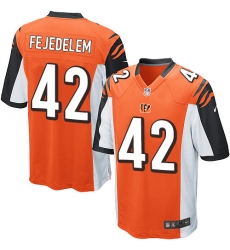 Men's Nike Cincinnati Bengals #42 Clayton Fejedelem Game Orange Alternate NFL Jersey