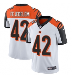 Men's Nike Cincinnati Bengals #42 Clayton Fejedelem White Vapor Untouchable Limited Player NFL Jersey