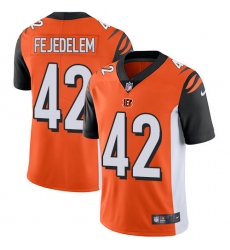 Youth Nike Cincinnati Bengals #42 Clayton Fejedelem Orange Alternate Vapor Untouchable Limited Player NFL Jersey
