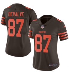 Women's Nike Cleveland Browns #87 Seth DeValve Limited Brown Rush Vapor Untouchable NFL Jersey